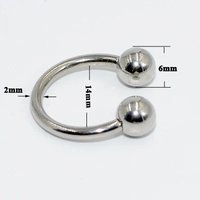 1PC Stainless Steel Big Size Straight Barbell Rings Curved Banana Penis Tragus Large Horseshoe Rings Ear Piercing jewelry