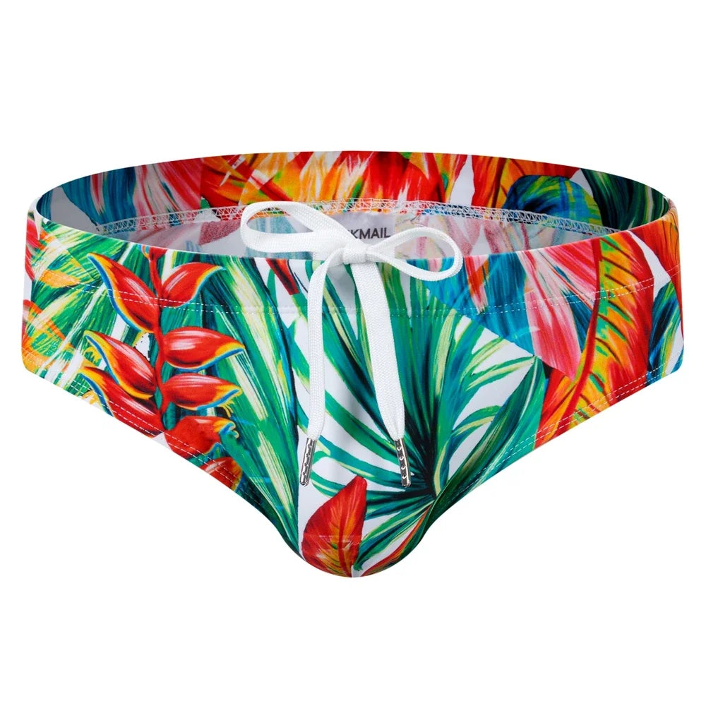 Sexy Man's Brand Swimming Push-up Pad Swim Trunks Low Waist Swimming Men Briefs Swimwear Boxers Patchwork Color Hot Sell Summer