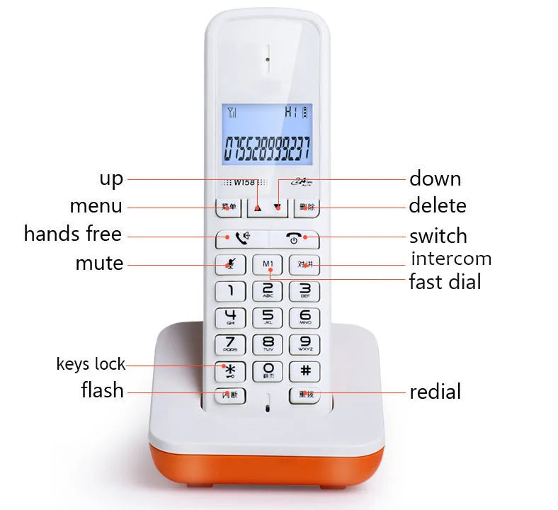 Wireless Telephone 1-4 handstes cordless Answering Machine Corded Phone Handset office home hotel Long Range table phone