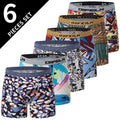 Men's 6-Pack Quick-Dry Boxer Shorts - Breathable Athletic Underwear & Swim Trunks, Large Size for Sports, Daily Wear