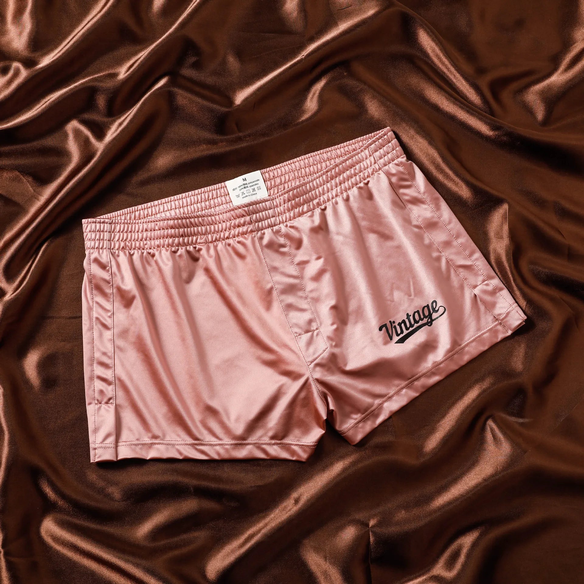 Glossy Soft Ice Silk Mens Boxer Solid Color Big Size Breathable Home Casual Underwear