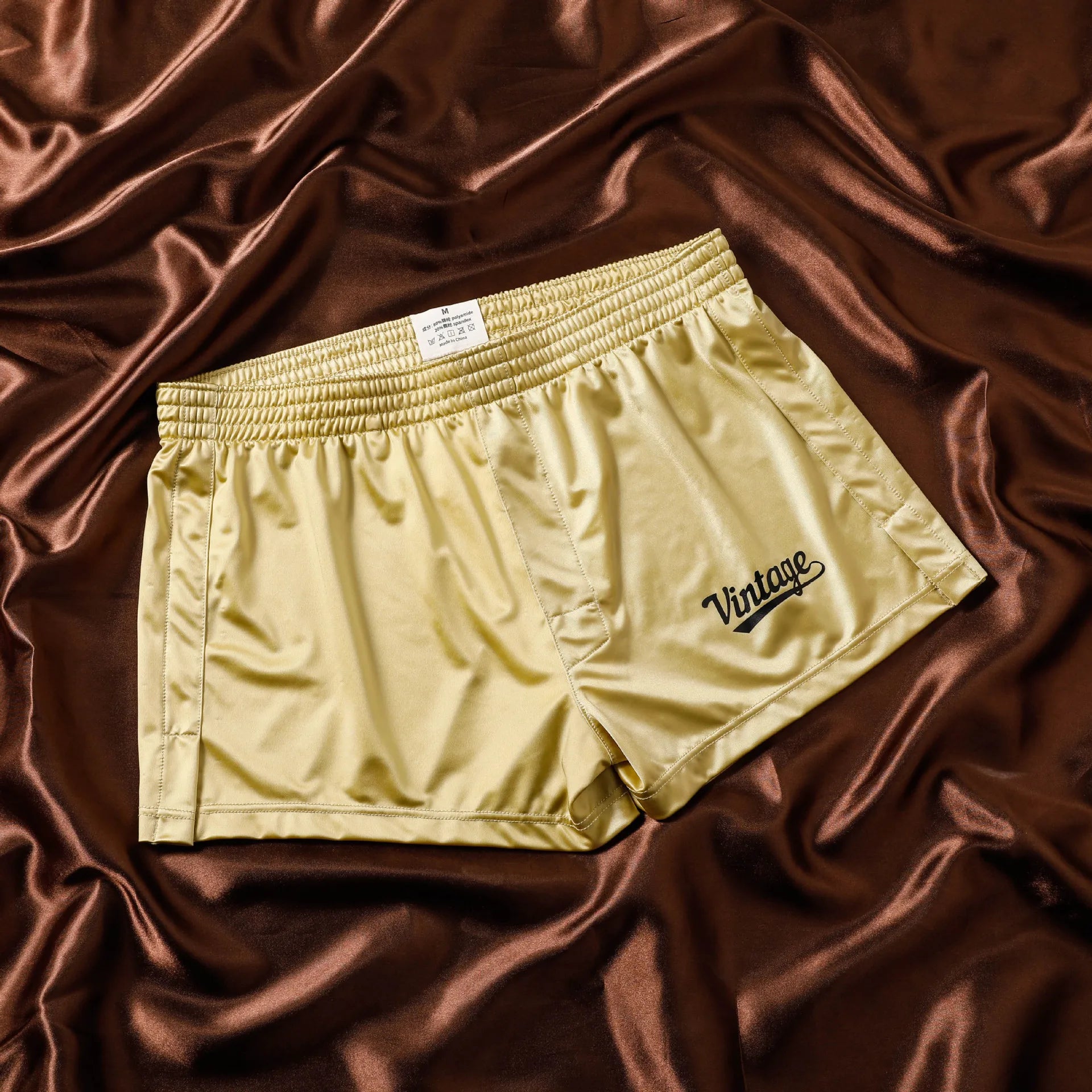 Glossy Soft Ice Silk Mens Boxer Solid Color Big Size Breathable Home Casual Underwear