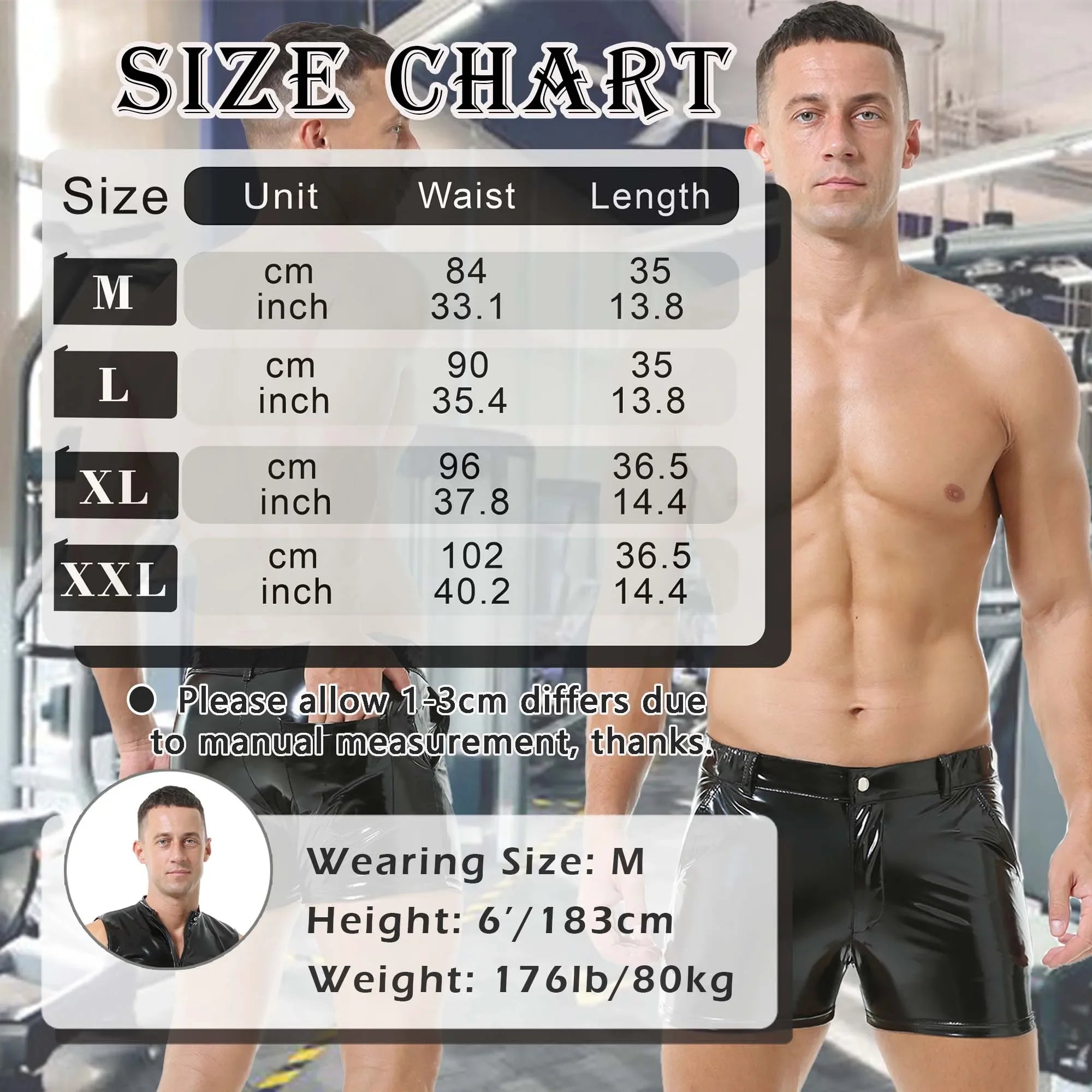 Men Wet Look Leather Underwear Boxers Shorts Briefs Leather Hot Pants Underpant Boxers Nightclub Party Stage Performance Costume