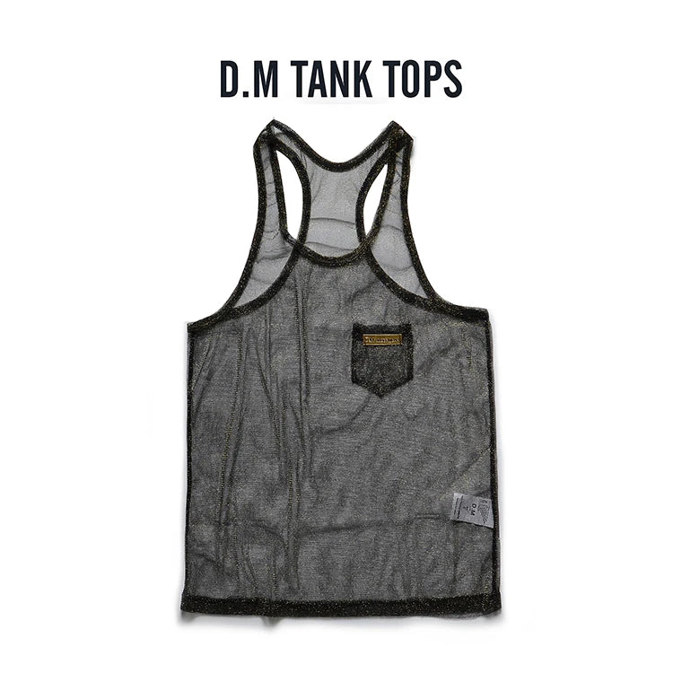 Men's Vest See Through Transparent Breathable Summer Mesh Underwear Vests Male Temptation Sleeveless Tank Tops