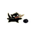 Cartoon brooch badge alloy drip oil black cat knife decoration