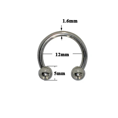 1PC Stainless Steel Big Size Straight Barbell Rings Curved Banana Penis Tragus Large Horseshoe Rings Ear Piercing jewelry