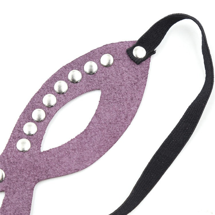 Customized Eye Mask Mini 8-shaped Rivet Elastic Eyelet Purple Multi nail Binding Toy Leather Mask