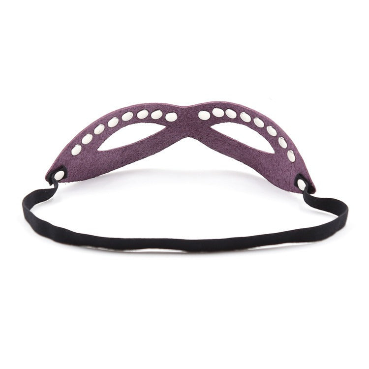 Customized Eye Mask Mini 8-shaped Rivet Elastic Eyelet Purple Multi nail Binding Toy Leather Mask