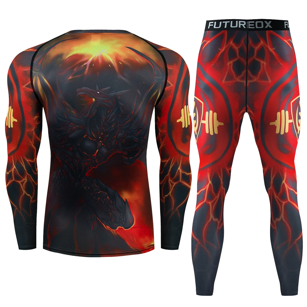 Sportswear Gym Fitness Tracksuit Men's Running Sets compressed shirt Underwear Tights Jogging Sports Suits Clothes quick Dry Fit