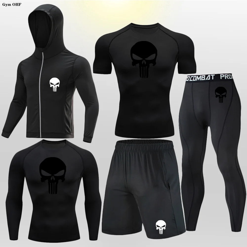 Sportswear Gym Fitness Tracksuit Men's Running Sets Compression Basketball Underwear Tights Jogging Sports Suits Clothes Dry Fit