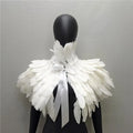 Halloween Gothic Feather Cloak Cock Feather Scarf Cock Feather Fake Collar Makeup Ball Shawl