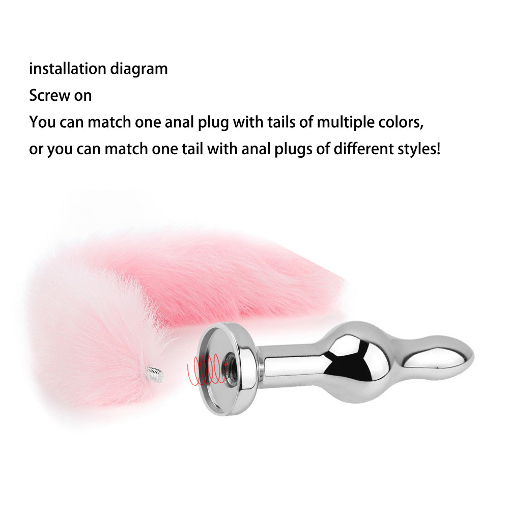 Funny Metal Anal Plug Fox Tail Female Backyard Toy Detachable Anal Plug