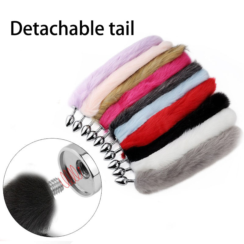 Funny Metal Anal Plug Fox Tail Female Backyard Toy Detachable Anal Plug