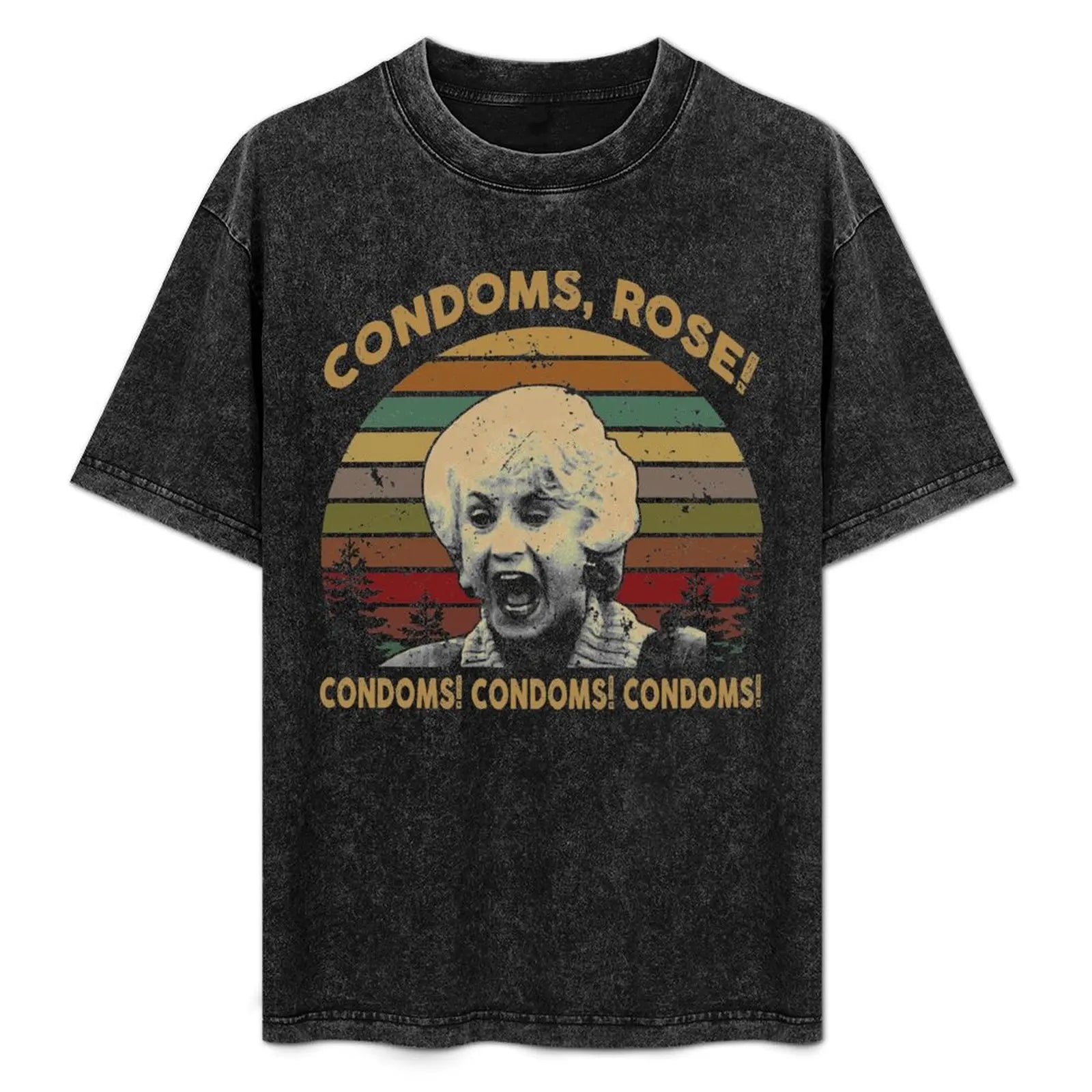 Condoms Rose Condoms Condoms T-Shirt Soft Basic Cotton Short Sleeve Tee
