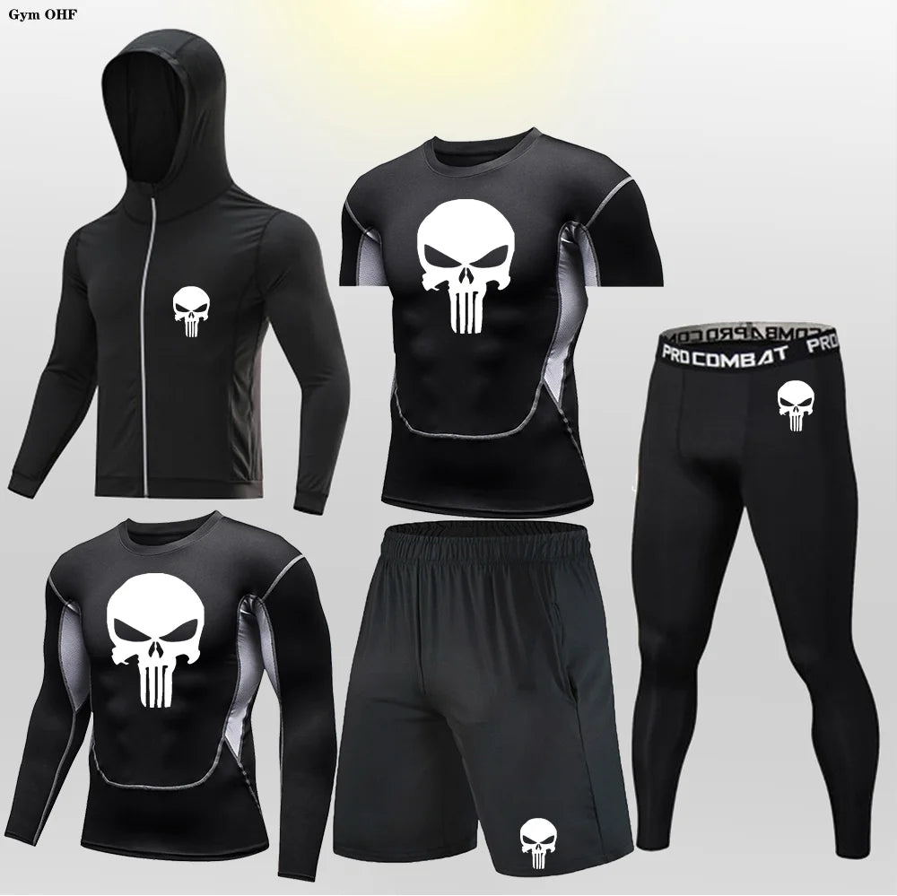 Sportswear Gym Fitness Tracksuit Men's Running Sets Compression Basketball Underwear Tights Jogging Sports Suits Clothes Dry Fit