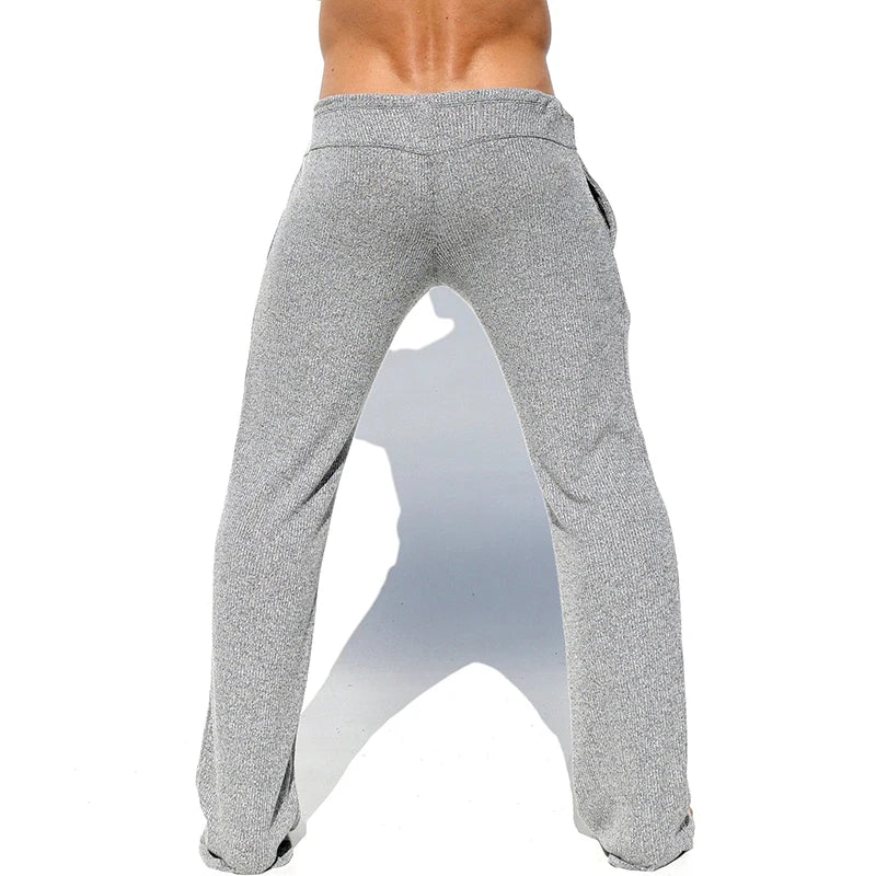 Thin Breathable Slim Pajamas Pants Mens Spring Fall Daily Casual Solid Color Straight Pants Sexy Sleepwear Men Pants Underwear