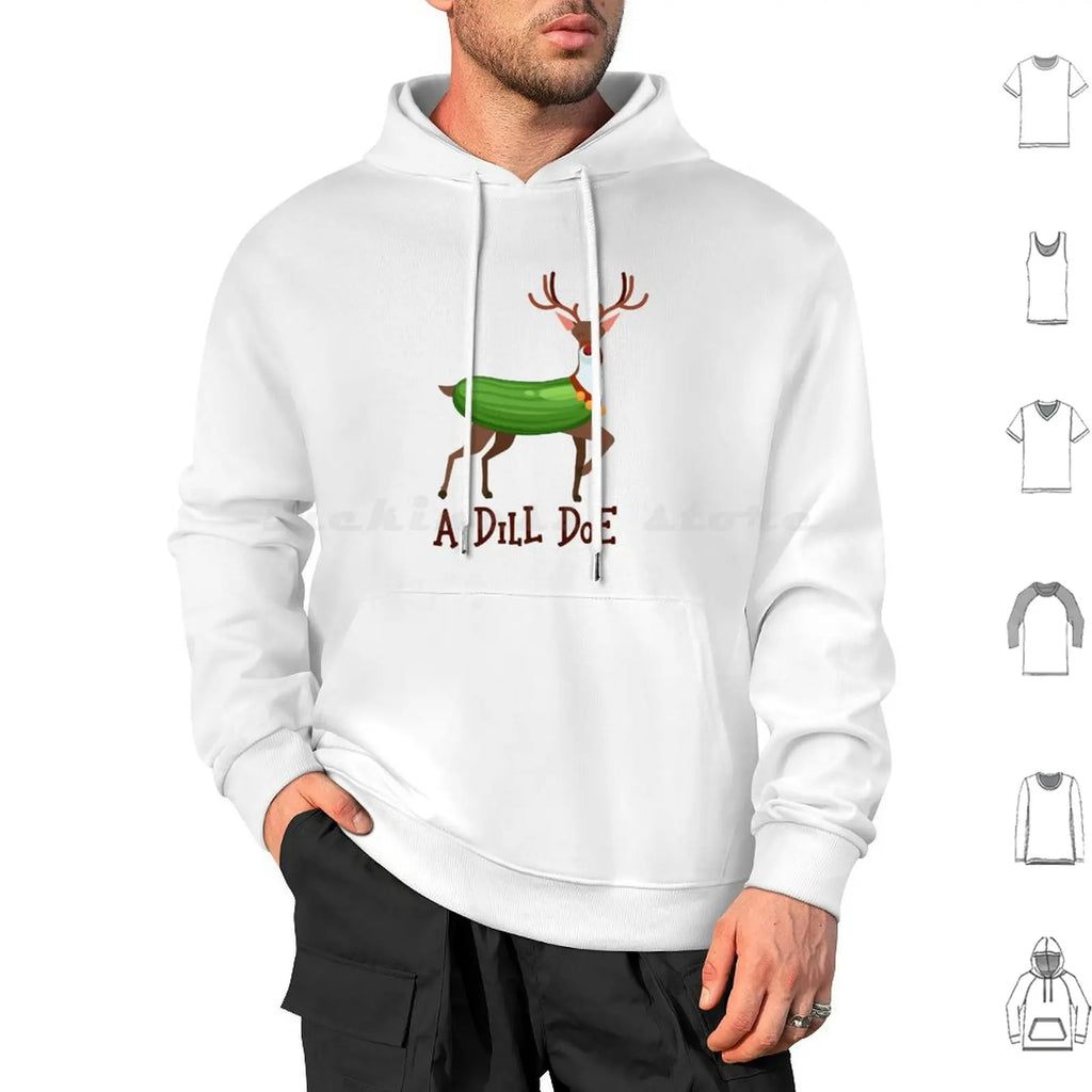 A Dill Doe Design For A Jokes Fan Hoodies Long Sleeve A Dill Doe Deer Jokes Fan Party Dill Doe Dildo Pickle Pun Joke Sex