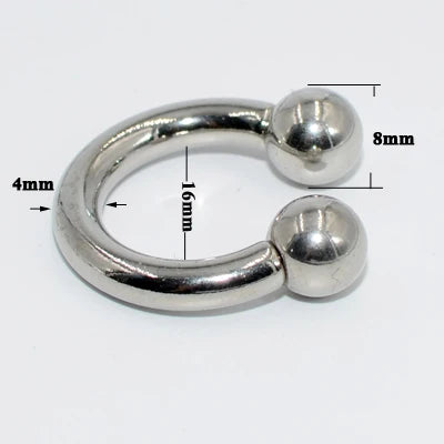 1PC Stainless Steel Big Size Straight Barbell Rings Curved Banana Penis Tragus Large Horseshoe Rings Ear Piercing jewelry