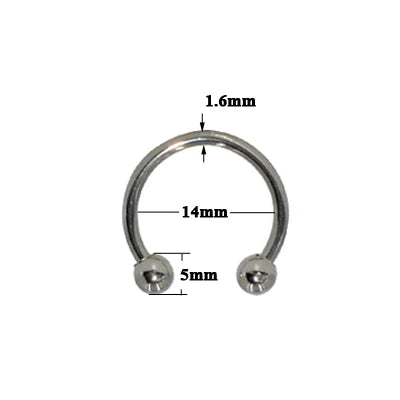 1PC Stainless Steel Big Size Straight Barbell Rings Curved Banana Penis Tragus Large Horseshoe Rings Ear Piercing jewelry