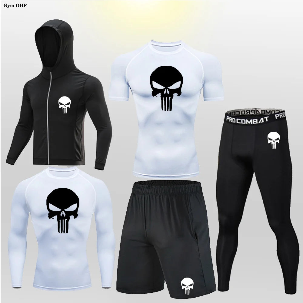 Sportswear Gym Fitness Tracksuit Men's Running Sets Compression Basketball Underwear Tights Jogging Sports Suits Clothes Dry Fit
