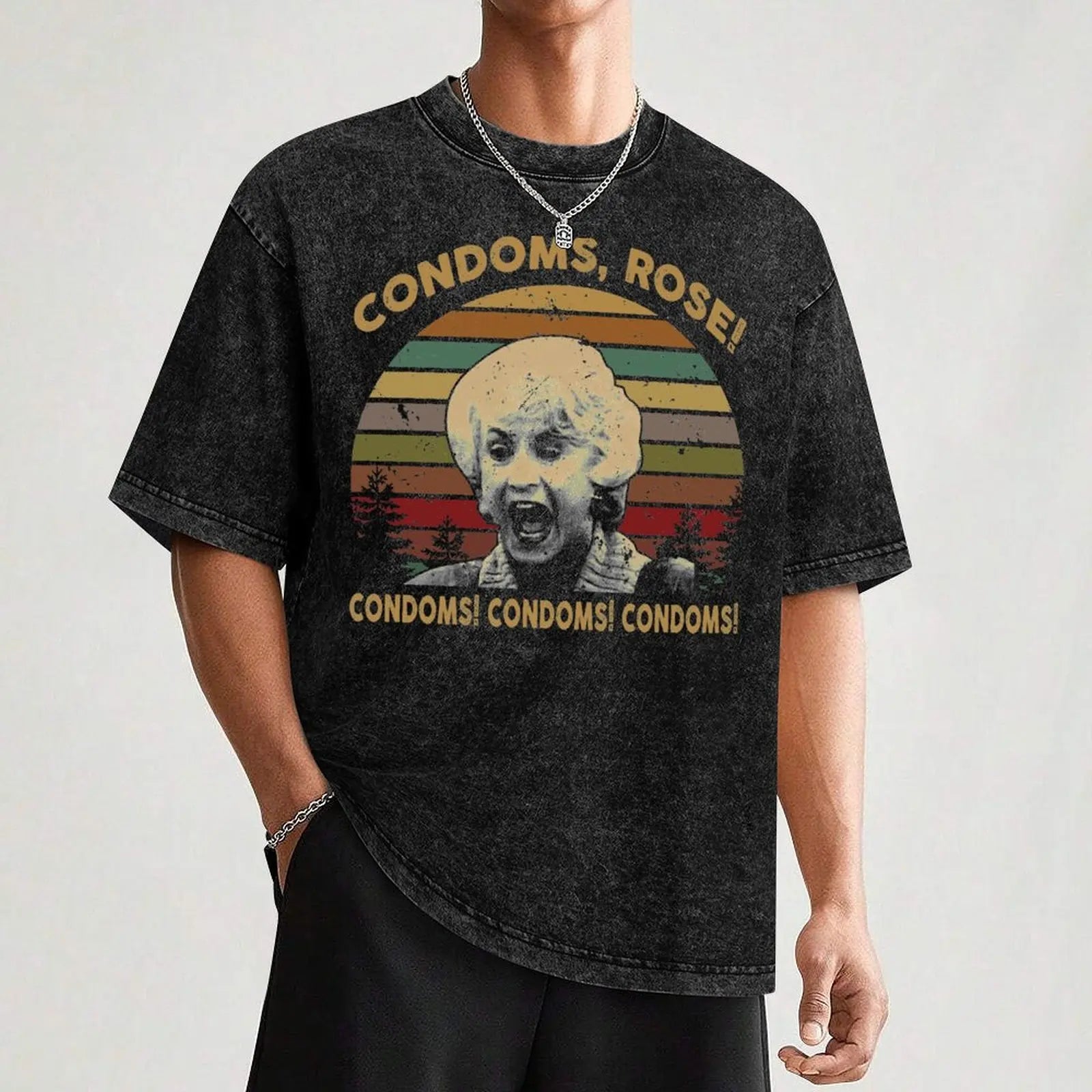 Condoms Rose Condoms Condoms T-Shirt Soft Basic Cotton Short Sleeve Tee
