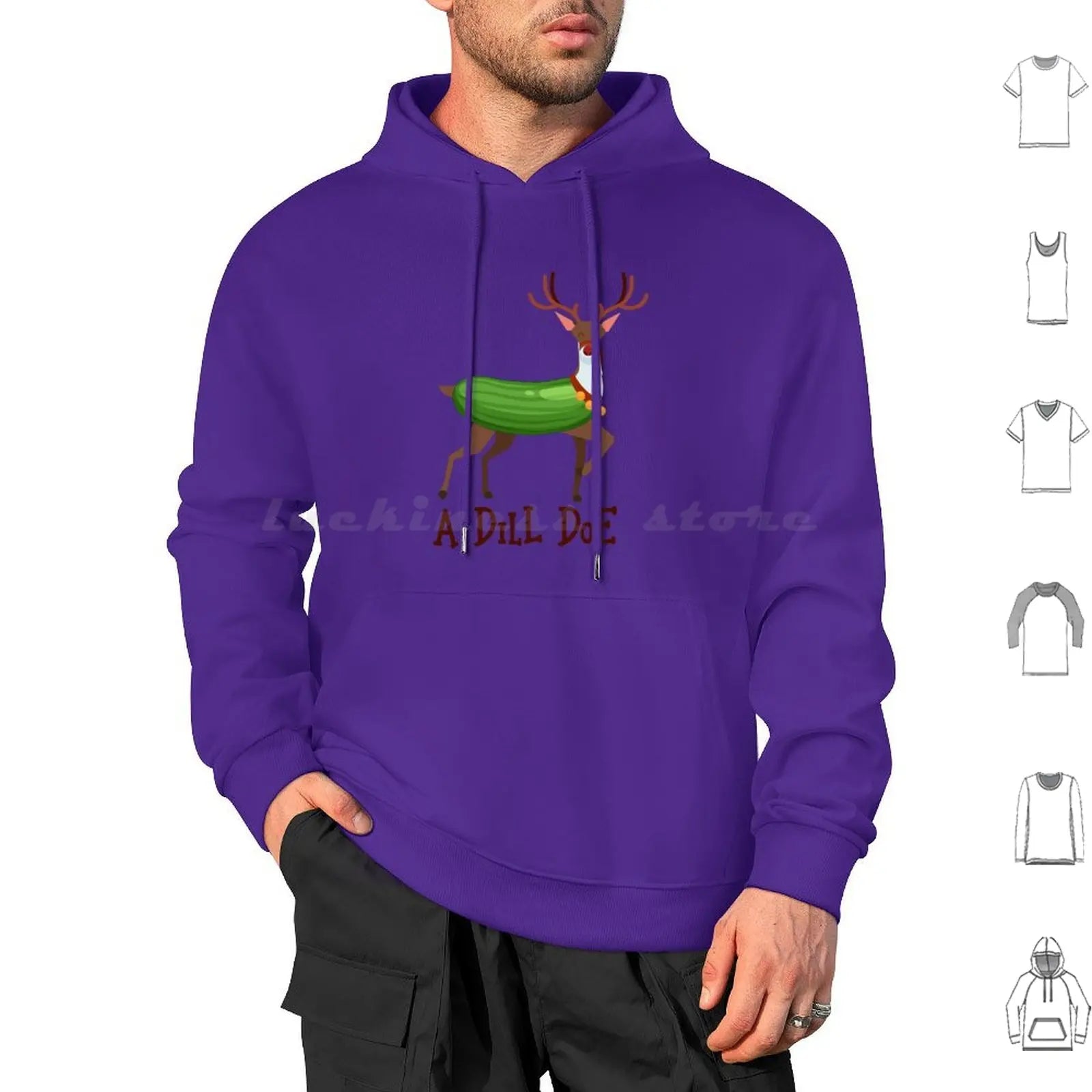 A Dill Doe Design For A Jokes Fan Hoodies Long Sleeve A Dill Doe Deer Jokes Fan Party Dill Doe Dildo Pickle Pun Joke Sex