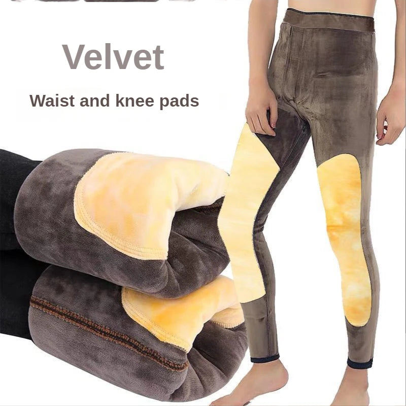 Heat Men's Thermal Pants Stretch Leggings Wool Winter Underwear Goods Cold Stretch Classic Plush Thick Cotton-padded Trousers