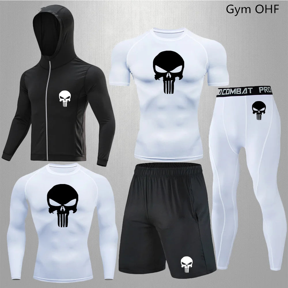 Sportswear Gym Fitness Tracksuit Men's Running Sets Compression Basketball Underwear Tights Jogging Sports Suits Clothes Dry Fit