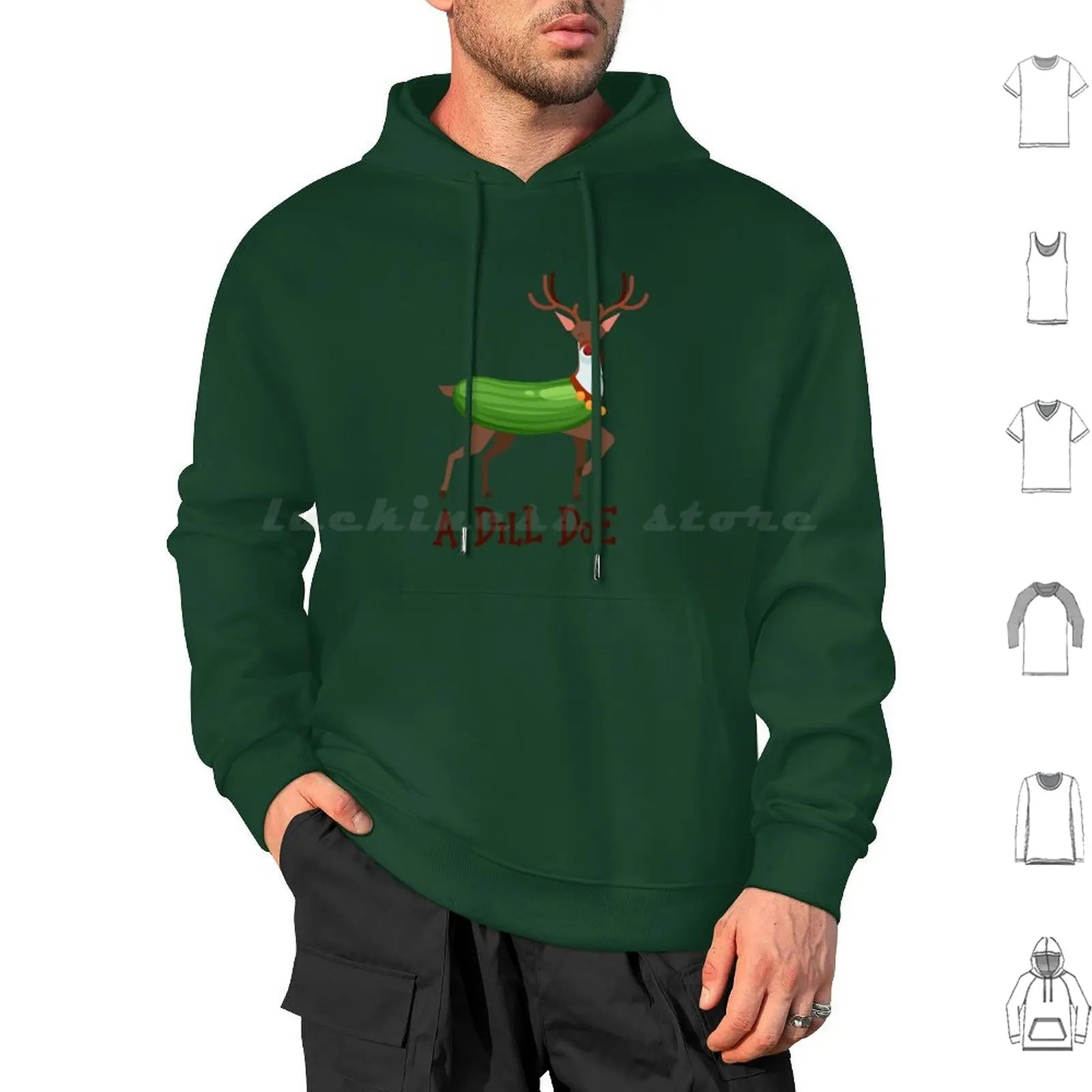 A Dill Doe Design For A Jokes Fan Hoodies Long Sleeve A Dill Doe Deer Jokes Fan Party Dill Doe Dildo Pickle Pun Joke Sex