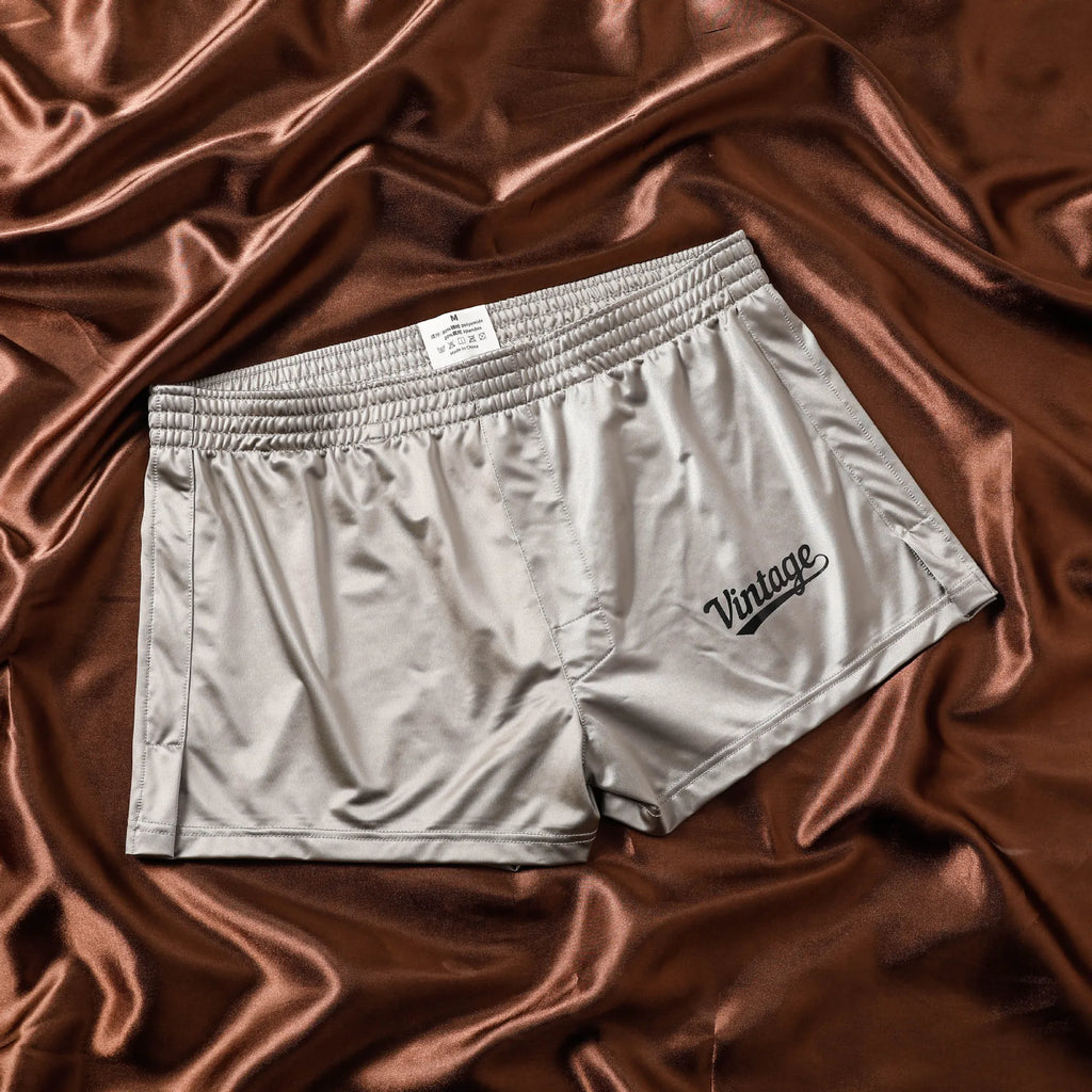 Glossy Soft Ice Silk Mens Boxer Solid Color Big Size Breathable Home Casual Underwear