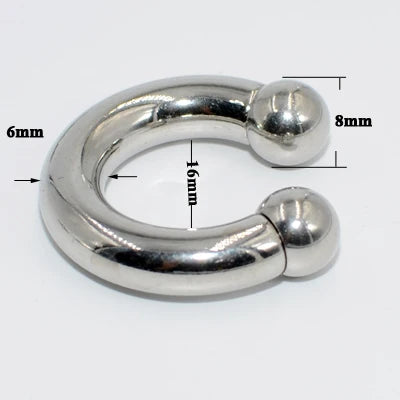 1PC Stainless Steel Big Size Straight Barbell Rings Curved Banana Penis Tragus Large Horseshoe Rings Ear Piercing jewelry