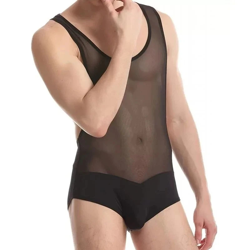 One-piece Vest Men's Sexy Personalized Uniform Underwear T-shirt Tight Stretch Loungewear Men's