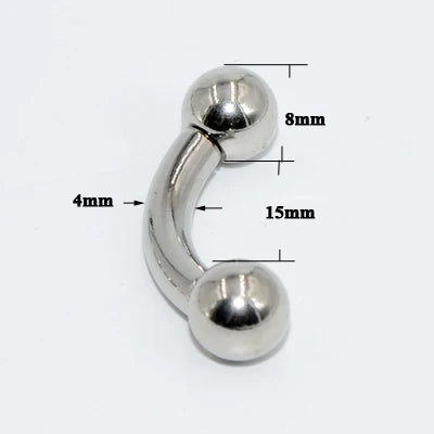 1PC Stainless Steel Big Size Straight Barbell Rings Curved Banana Penis Tragus Large Horseshoe Rings Ear Piercing jewelry