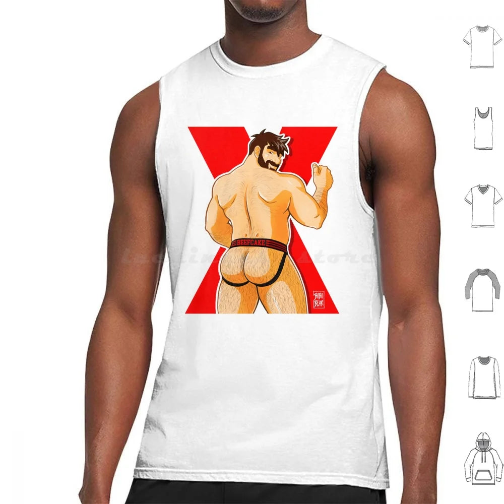 Adam Likes Jockstraps-Red Tank Tops Print Cotton Bobobear Bobobearart Bobo Bear Bear Bear Week Bear Weekend Otter