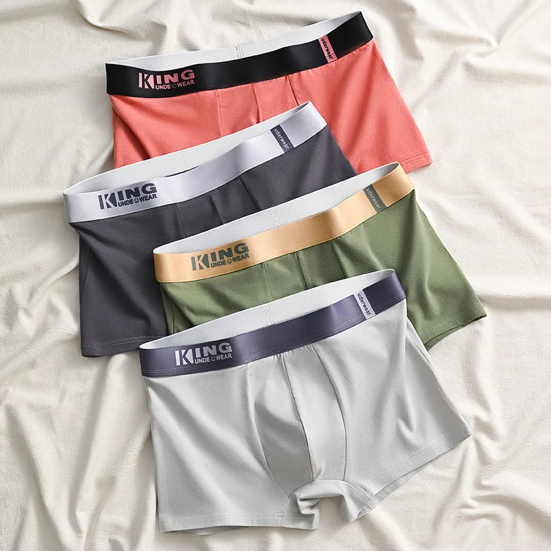 4Pcs Men's Casual Shorts Pants Underwear Panties Cotton Boxers Man Underpants Male Shorts Homme U Convex Lingerie Wholesale Lots