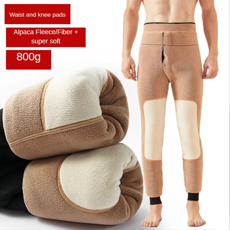 Heat Men's Thermal Pants Stretch Leggings Wool Winter Underwear Goods Cold Stretch Classic Plush Thick Cotton-padded Trousers