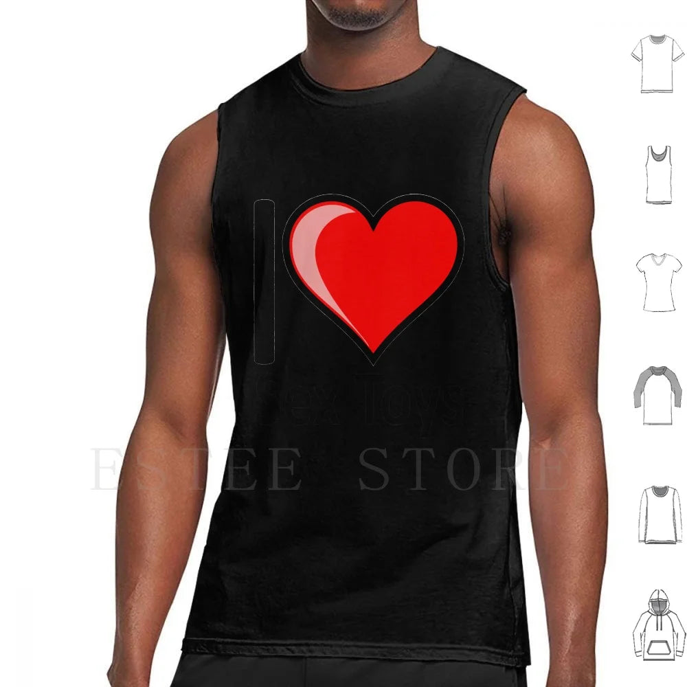 Rude-I Love Sex Toys Sextoys Merchandise Secret Santa Gift Tank Tops Vest Sleeveless I Love Sex Toys Sex Toys Sex Toys
