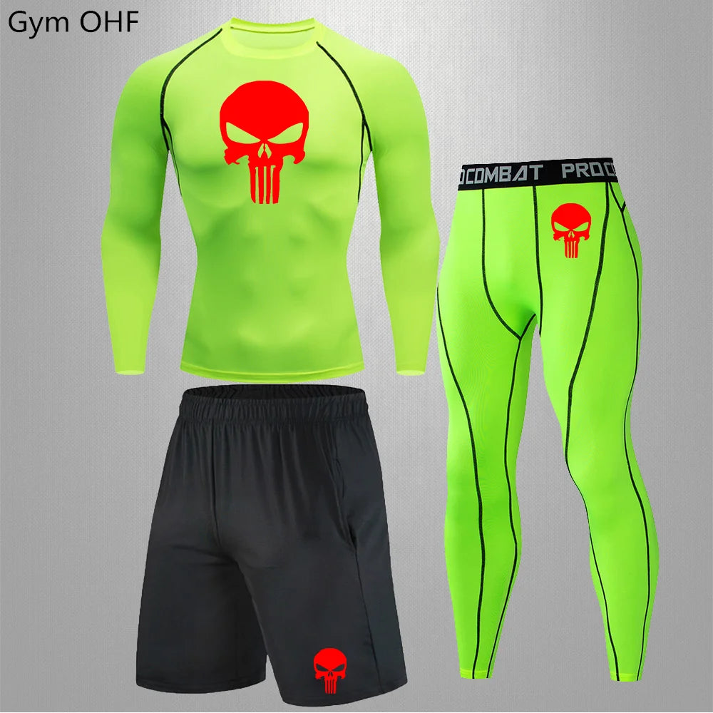 Sportswear Gym Fitness Tracksuit Men's Running Sets Compression Basketball Underwear Tights Jogging Sports Suits Clothes Dry Fit