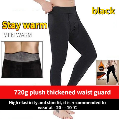 Heat Men's Thermal Pants Stretch Leggings Wool Winter Underwear Goods Cold Stretch Classic Plush Thick Cotton-padded Trousers