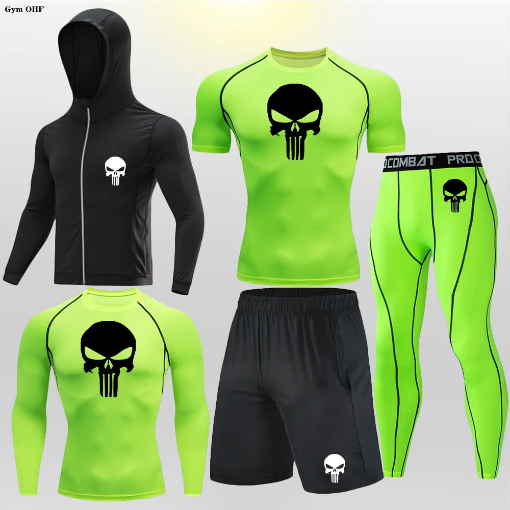 Sportswear Gym Fitness Tracksuit Men's Running Sets Compression Basketball Underwear Tights Jogging Sports Suits Clothes Dry Fit