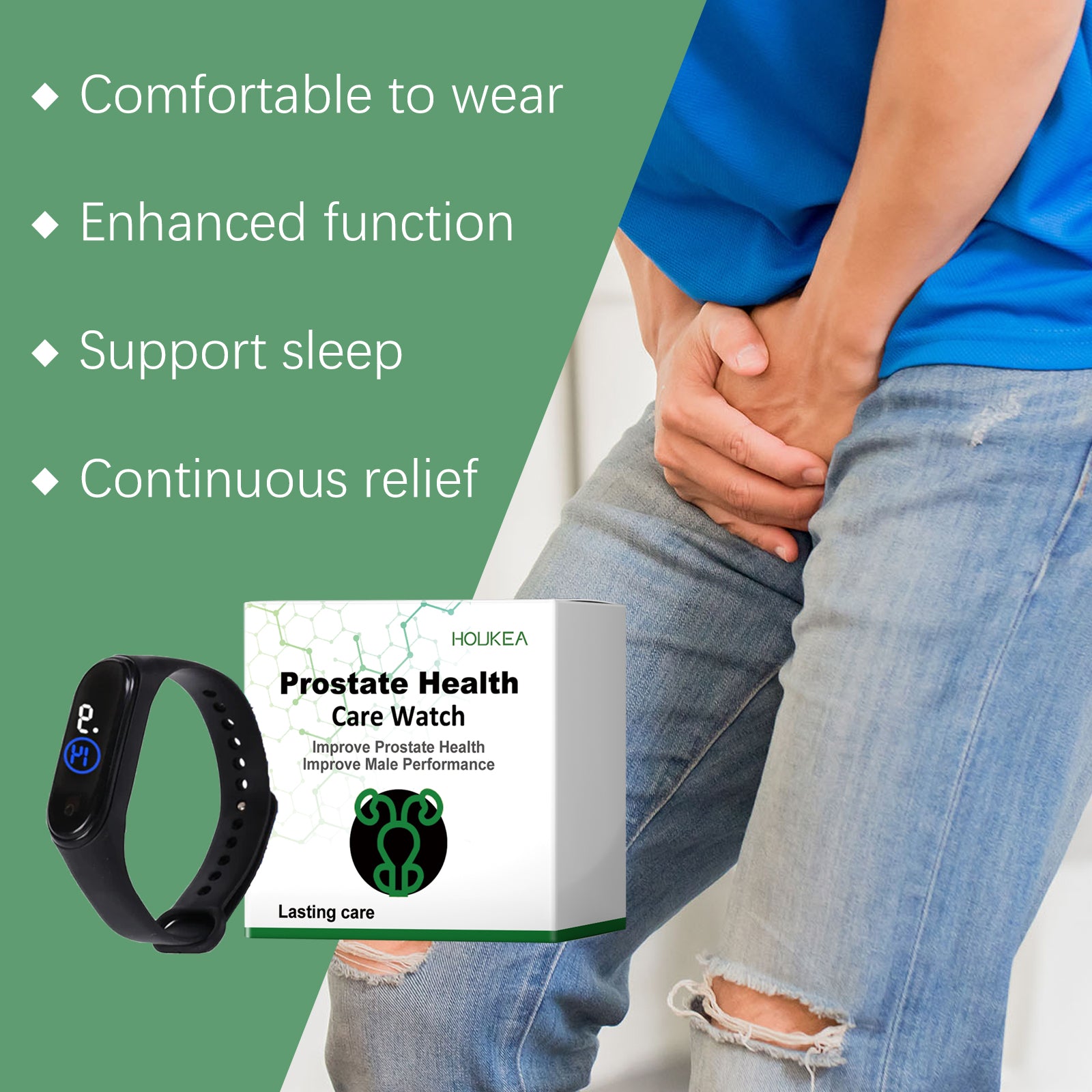 Houkea Men's Body Care Watch Enhances Daily Comfort Care Men's Body Exercise Watch