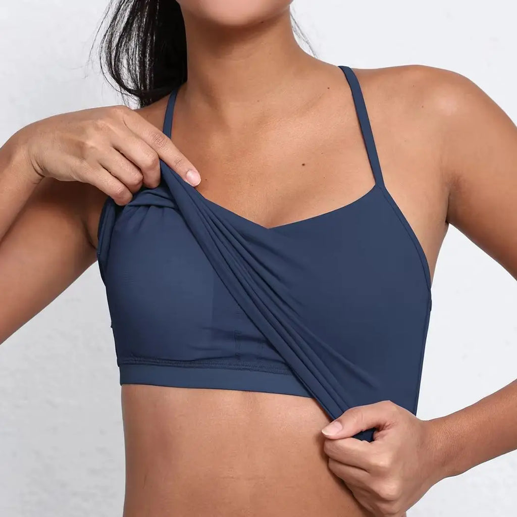 Y Back Sexy Yoga Underwear Women Solid U-Shaped Fitness Sports Bra Top With Padding Gym Athletic Tight Workout Jog Running Vest