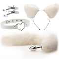 Erotic Ear Hairpin Posterior Anal Plugs Female Apparatus Sex Toys Sm Metal Erotic Set Fox Tail Four-Piece Set