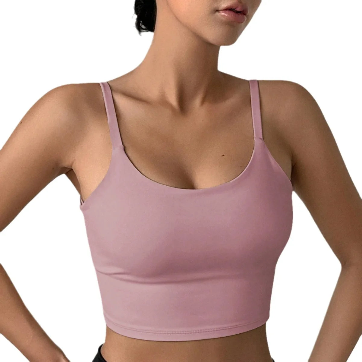 Yoga Underwear Women Breathable Solid U-Shaped Fitness Sports Bra Top With Chest Pad Gym Athletic Tight Workout Jog Running Vest