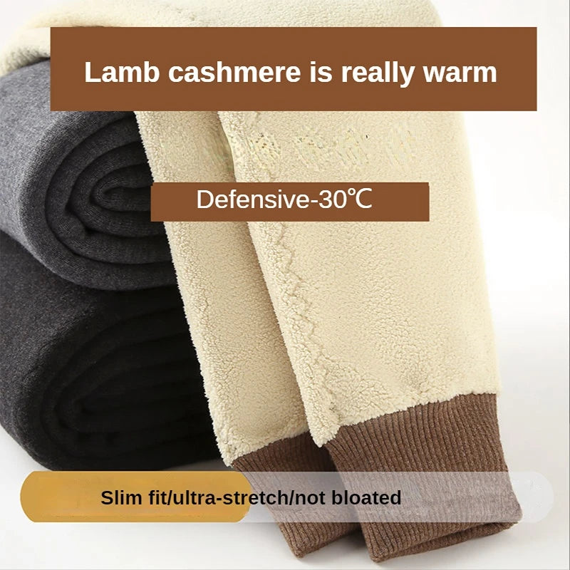 Heat Men's Thermal Pants Stretch Leggings Wool Winter Underwear Goods Cold Stretch Classic Plush Thick Cotton-padded Trousers