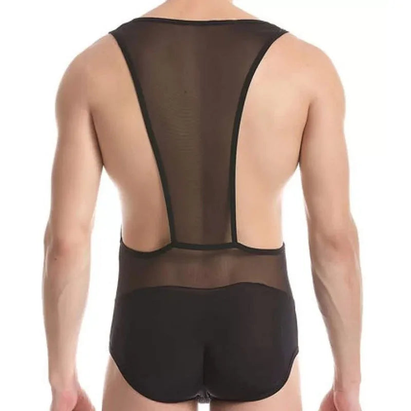One-piece Vest Men's Sexy Personalized Uniform Underwear T-shirt Tight Stretch Loungewear Men's