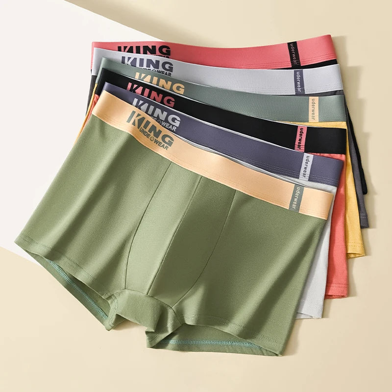 4Pcs Men's Casual Shorts Pants Underwear Panties Cotton Boxers Man Underpants Male Shorts Homme U Convex Lingerie Wholesale Lots