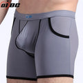 AIBC Sports Underwear For Men Long Boxer Shorts Ice Silk With Pocket Thin Underpants Comfortable Athletic Wear For Running Gym