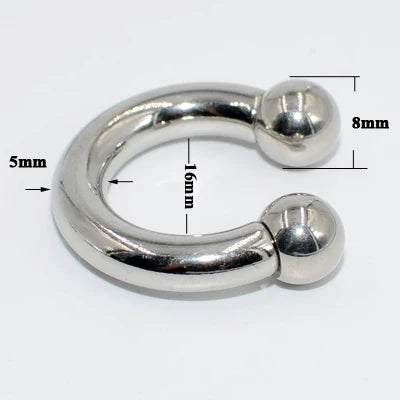 1PC Stainless Steel Big Size Straight Barbell Rings Curved Banana Penis Tragus Large Horseshoe Rings Ear Piercing jewelry