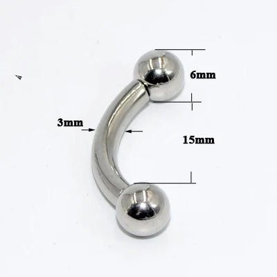 1PC Stainless Steel Big Size Straight Barbell Rings Curved Banana Penis Tragus Large Horseshoe Rings Ear Piercing jewelry